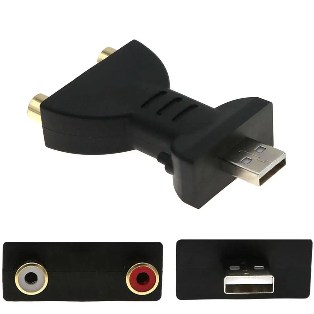 

USB Gold-plated Male To 2RCA Female Audio Adapter Video AV TV Box DVD Signal Transfer Audio Converter