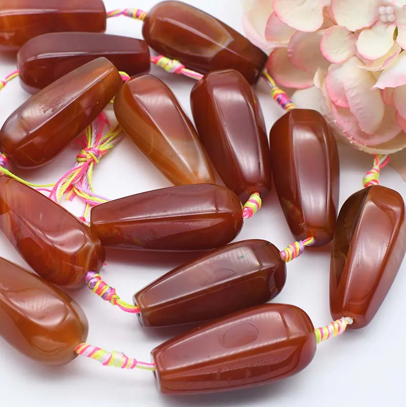 43x19mm 2 strands Natural dark Red agate Oval shape stone For DIY Bracelet Necklace Jewelry Making