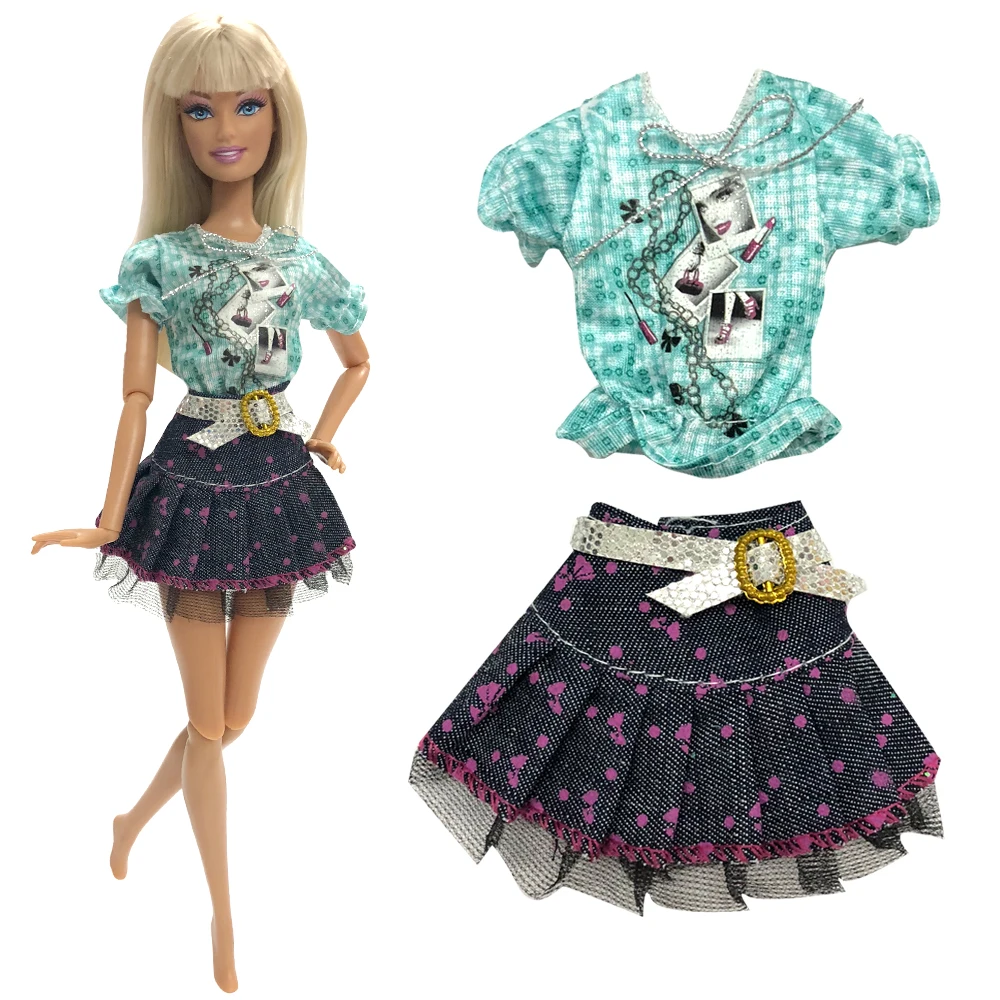 NK Одежда для кукол смешанный стиль наряды повседневные штаны костюмы для куклы Барби лучший подарок Детские аксессуары для игрушечной куклы детские игрушки JJ - Цвет: Прозрачный