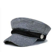 Новые осенние Восьмиугольные шляпы для женщин плоская бейсбольная Кепка в стиле милитари Женские Твердые крышки Женские повседневные береты шляпа бренда Gorra militar