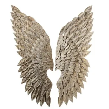 

Abstract Angel Wing Wall Figurine Statue Retro Wall Hanging Decorations Art Sculpture Metal Craftwork Home Decorations