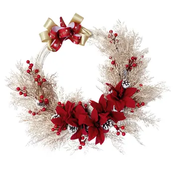 

1pc Simulation Christmas Wreath Festival Hanging Wreath Holiday Party Garland Festival Party Decoration for Party Christmas Home