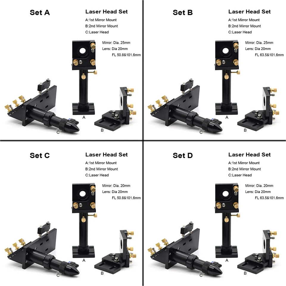 СО2 набор лазерных головок/отражающее зеркало и Фокусировочный объектив интегративный крепеж держатель для машина для лазерной