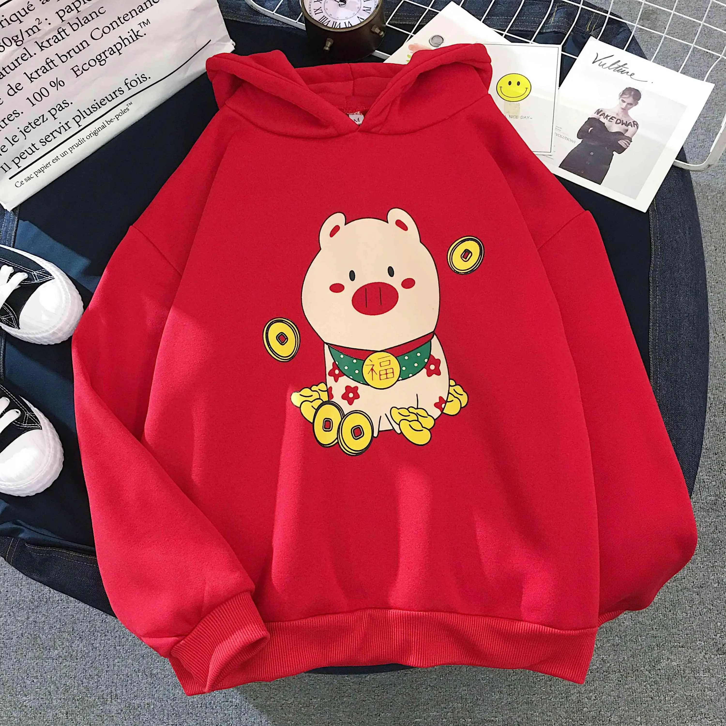 Merry Christmas Толстовка большого размера Kpop Kawaii Harajuku Женская толстовка с принтом снежного оленя осенний зимний Бархатный спортивный костюм - Цвет: Зеленый