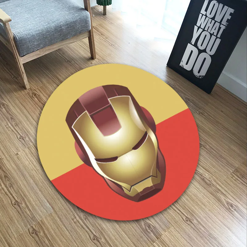 The Avengers Plush Carpet Iron Man Spider Man Captain America Batman Flannel Kids Pets Round Play Mat Christmas Gift SA3211 - Цвет: e