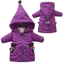 Новое Детское зимнее пальто плотное теплое пальто для девочек, куртка детское мягкое модное пальто с абстрактным рисунком лисы для детей от 2 до 6 лет