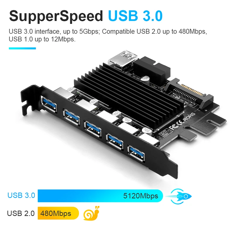 USB 3 0 PCI E Плата расширения 5 портов концентратор адаптер внешний контроллер