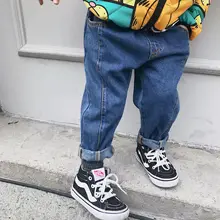 Ковбойские брюки для мужчин и женщин; однотонные потертые джинсы в Корейском стиле; свободные джинсы без бомб