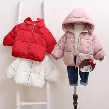 

Kids Down Coat with Hood Thicken Hooded Solid Color Winter Jackets for Girls Kids Clothing Fashion Snowsuits Unisex Baby Coats