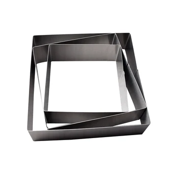 

2020 New 3Pcs/Set Square Stainless Steel Mousse Ring Mold Cookie Cutter Baking Biscuit Mold Pastry Tools Accessories Baking Tips