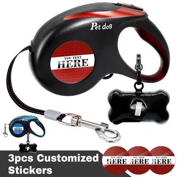 

16ft Retractable Dog Leash with Garbage Bag Customized Reflective Dog Leash Belt Extending Dog Lead for Small Medium Dogs