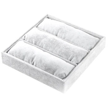 

Grey Velvet Jewelry Display Showcase Notepad Bracket Suitable for Necklace Bracelet Rings Earrings
