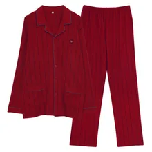 Pajamas men's spring and autumn winter red men's Pure Cotton wedding long sleeve all cotton fashion youth autumn home clothes Pajamas men's spring and autumn winter red men's Pure Cotton wedding long sleeve all cotton fashion youth autumn home clothes