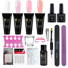 Наращивание ногтей 30 мл поли гель лак набор с накладные ногти Двойная форма быстросохнущая Гель для маникюра расширение кисти с украшением в виде кристаллов Цвета