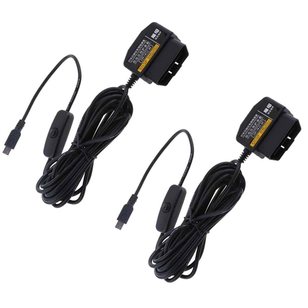 2Pcs 12/24V To 5V Car Dash Cam Hardwire Adapter Step Down Cable DVR OBD Line | Автомобили и мотоциклы