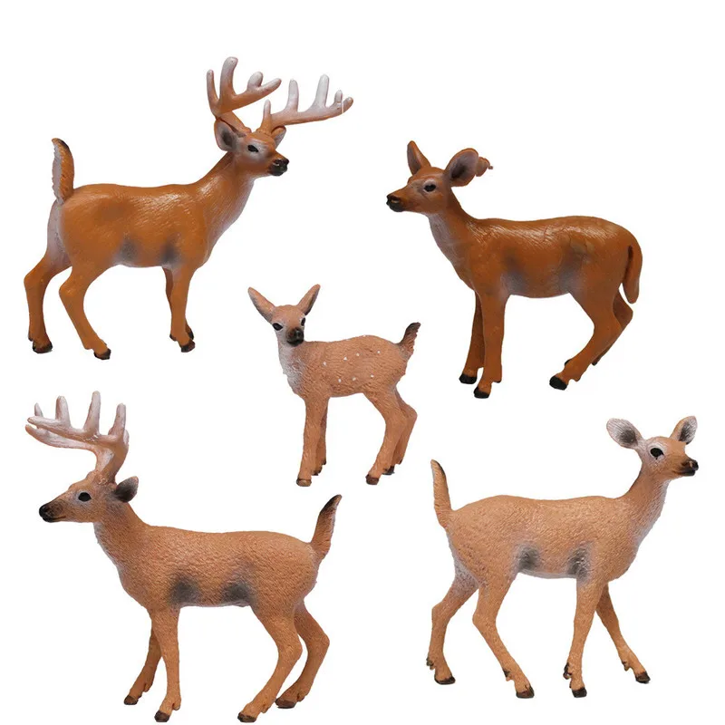 

1pcs Simulation Deer Christmas Decorations White-Tailed Reindeer Simulated Toy Xmas Elk Display Window New Year Model Kids