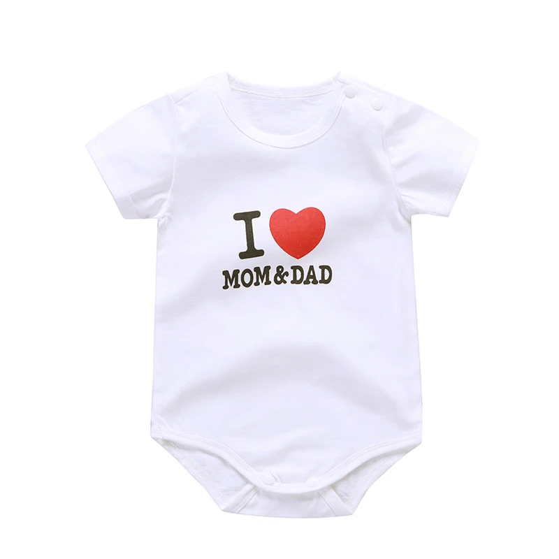 Боди для новорожденных; боди для малышей; костюм с надписью «i love mom dad»; Одежда для мальчиков с принтом животных; boby; летнее боди для маленьких девочек - Цвет: bai
