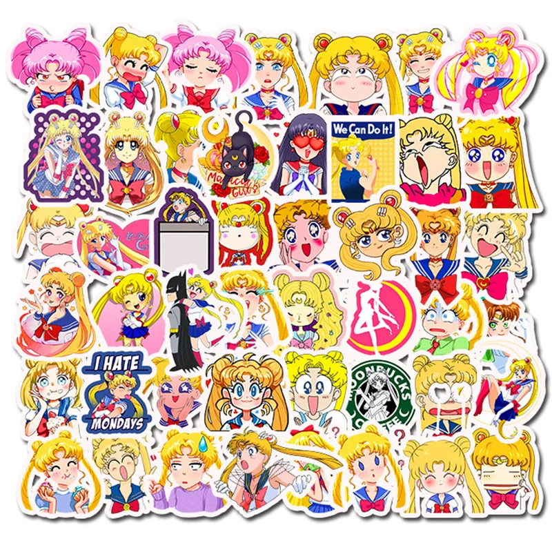 50 pcs Classic Cartoon Animated Character Game Sticker Lot Mobile Phone Window Wall Kids Toys Hydro Flask Skateboard Stickers