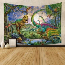 

Lifelike Dinosaur Printing Tapestry Decor Wall Hangings Wall Art For Home Decor Living Room Brave Little Boy Bedroom Dorm Decor
