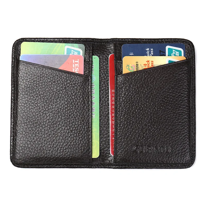 Cowhide RFID anti Card Package Ultrathin Antimagnetic Defence Scanning Genuine Leather Card Set Bank Card Credit Package