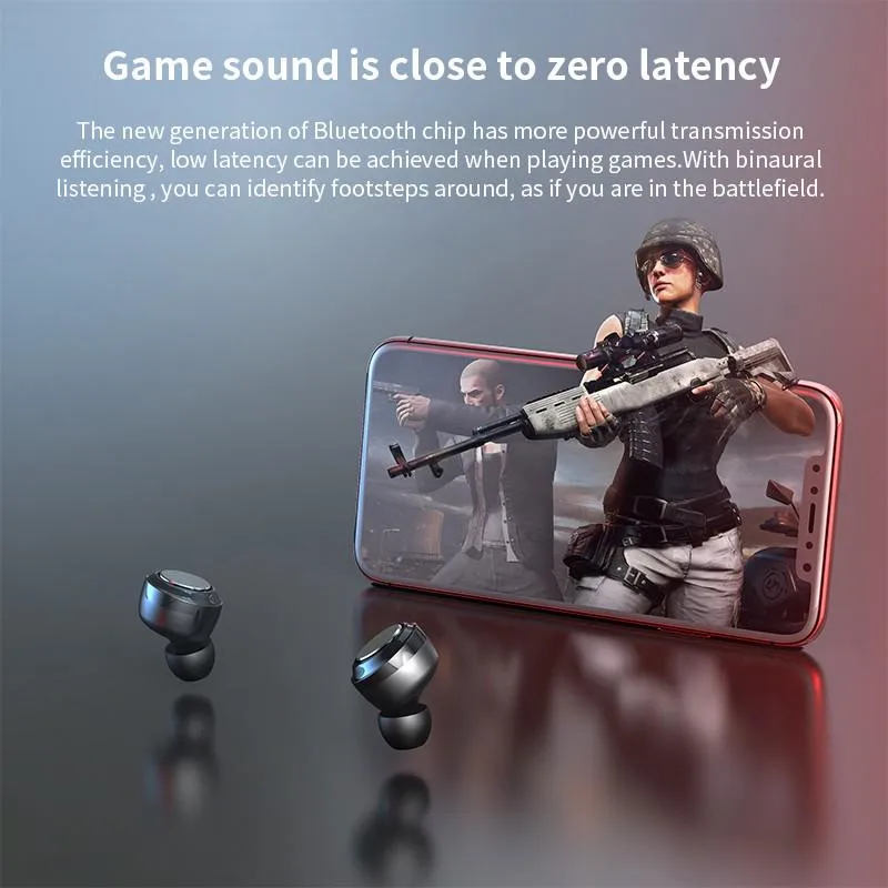 Wireless TWS Bluetooth 5 0 LED Power Display Upgrade Stereo Charging Case Waterproof Headphone Touch Control Mini Headset