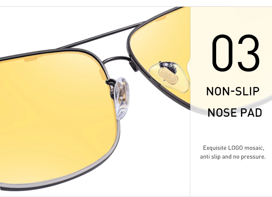 CAPONI Night Vision Sun Glasses Men Square Driving Vintage Eyewear Fashion Design Yellow Lenses Polarized Sunglasses BSYS10001