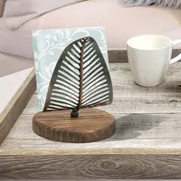 Vintage Leaf Table Tissue Holder Napkin Rack Stand Metal Art Craft Home Decoration Hotel Restaurant Desktop Cafe Ornaments Gift 1