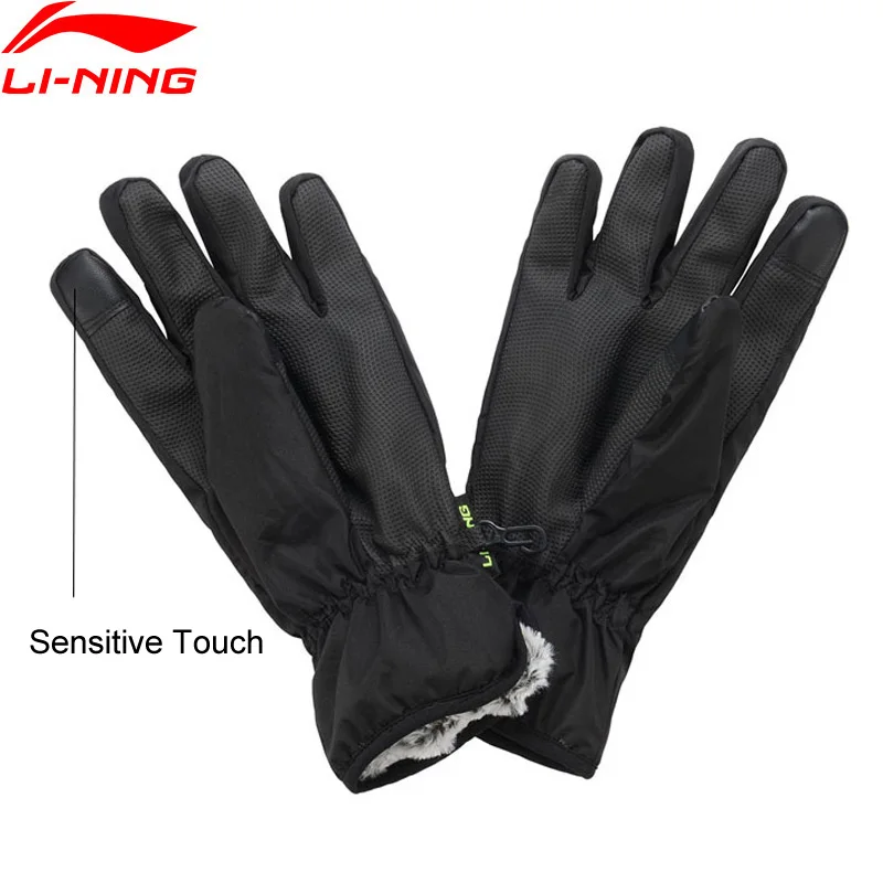 Li-Ning Для мужчин в трендовая теплая сенсорного экрана перчатки для досуга зимний