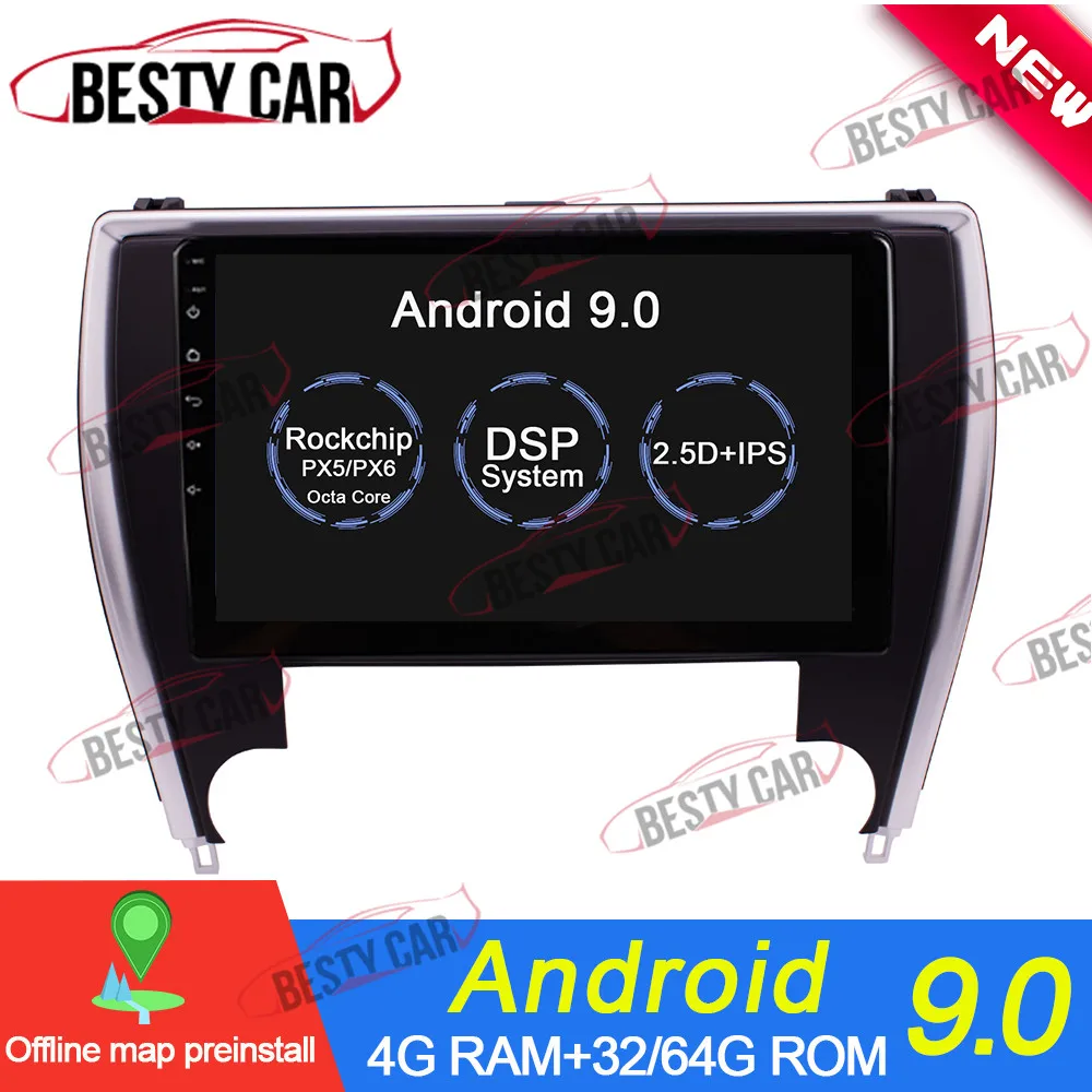 10," Android 9,0 Автомобильный мультимедийный плеер Радио Стерео gps навигация для Toyota Camry 16 17 США и средний восток версия головное устройство