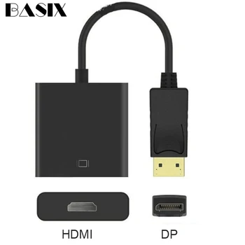 

Basix DP to HDMI Cable Display Port to 1080P HDMI Adapter Converter Adapter Cable For PC Laptop Projector HDTV PC