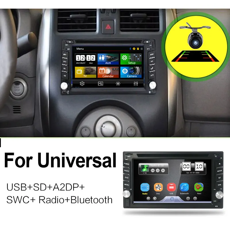 Clearance 2 din car radio gps navigation steering wheel 2din Radio DVD Player Auto In Dash Stereo Video Car Multimedia Player TV(Option) 5