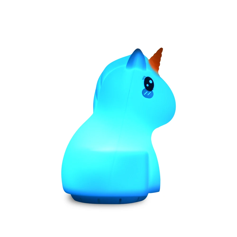 Unicorn Music Lamp Wireless Bluetooth Speaker Music Player USB Cartoon Silicone RGB LED Night Light for Children Kids Baby Gift