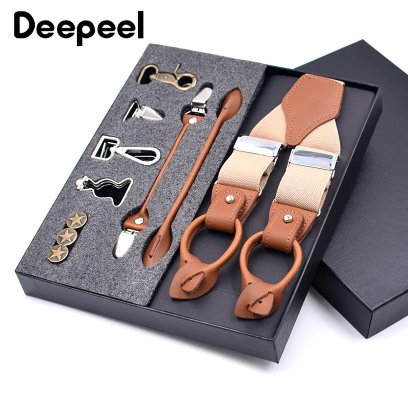 Deepeel 1 комплект 3.5X125cm Бизнес Для мужчин чулок класса люкс мульти 3/6 зажимы для