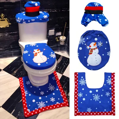 Tree snowman Ванная комната, сиденье для унитаза, бумажный ковер, рождественские украшения, Новогодний Декор Санта-Клауса с утолщенной меховой кромкой - Цвет: Tree snowman