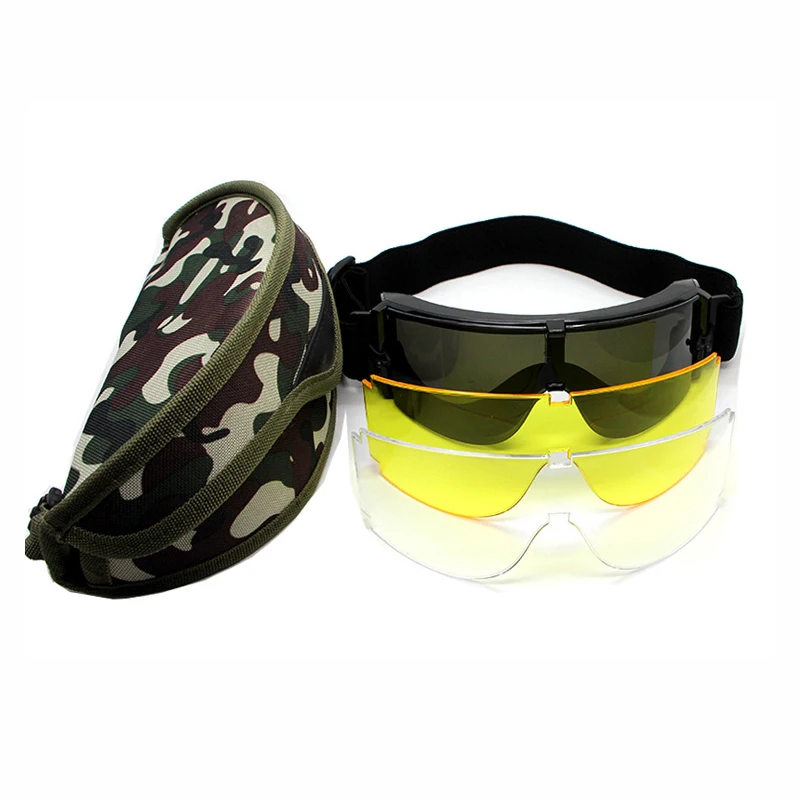 X800 Goggles Airsoft Paintball Gear Tactical Safety Googles Outdoor Hunting Military Shooting Protection Glasses 3 Lens | Спорт и