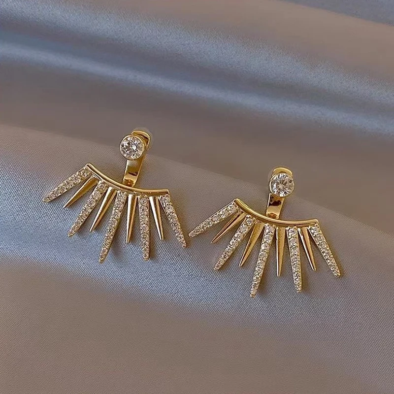 XIYANIKE pendientes aleación para mujer, con diamantes de imitación de arco, Color dorado, 2021|Aretes| - AliExpress