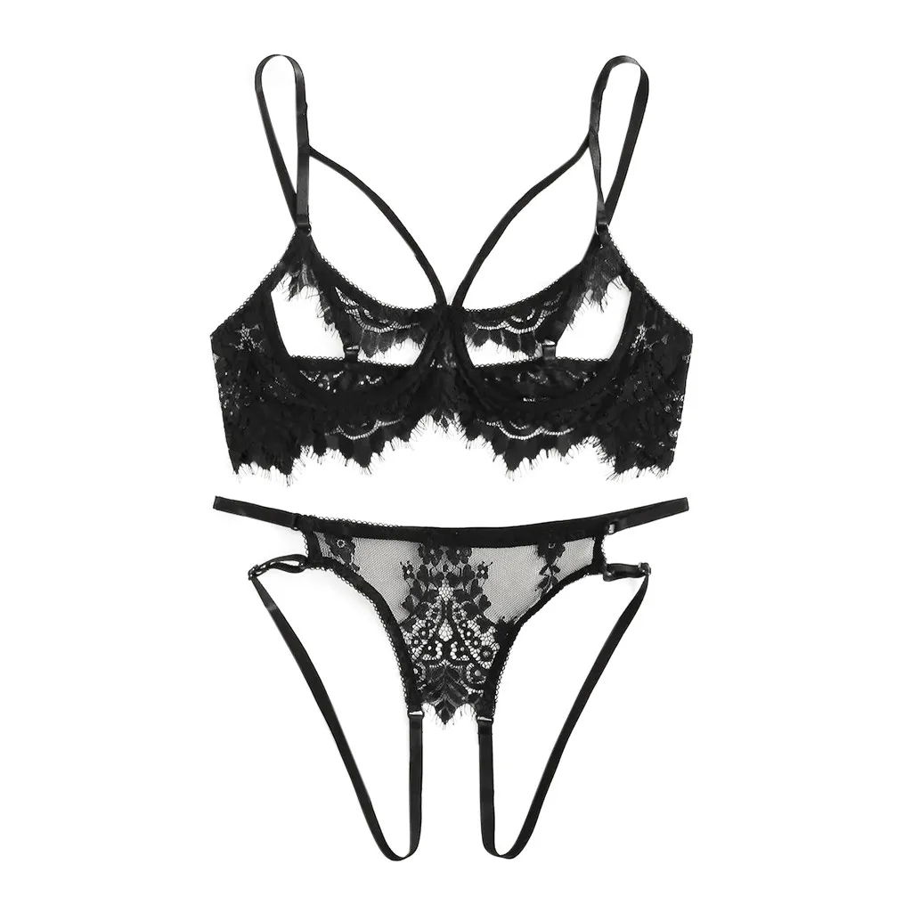 

New Sexy Lingerie Women Babydoll Corset Lace Underwear Erotic Underwire Temptation Bra Briefs Sleepwear Set Porno Sexy Costumes