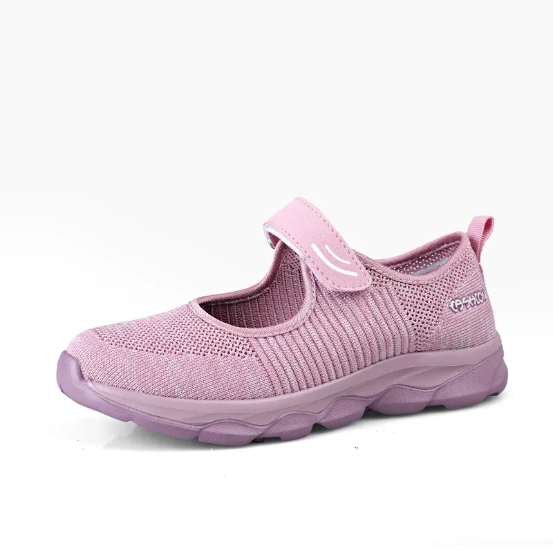

Summer Breathable Mesh Old Beijing Cloth Shoes Women's Anti-slip Soft-Sole Middle Aged And Elderly People Walking Shoes Casual M