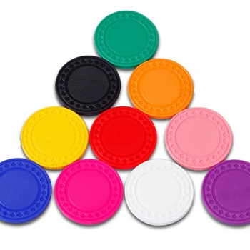 

10Pcs/set No Value Blank Poker Chip Currency, Circular Environmental Protection Plastic Mahjong Counting Card 9 colors 40mm