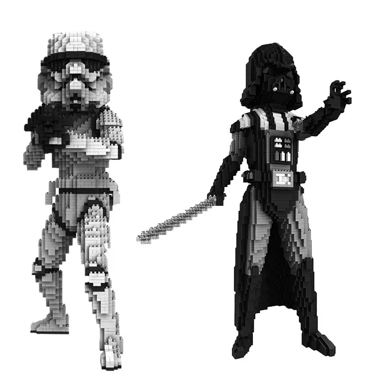 

Micro Diamond Building Block Star Wars Skywalker Black and White Warriors Hard to Assemble Building Block Toys