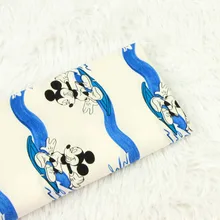 Полуметр хлопок мультфильм Микки ткань для ручной работы DIY одежды платье детский материал чесаная хлопковая ткань B522