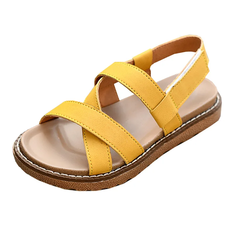 Genuine Leather Girls Sandals Upscale Fashion Children's beach Shoes Non-slip Summer Boys Kids Sandals Size 26 36 2