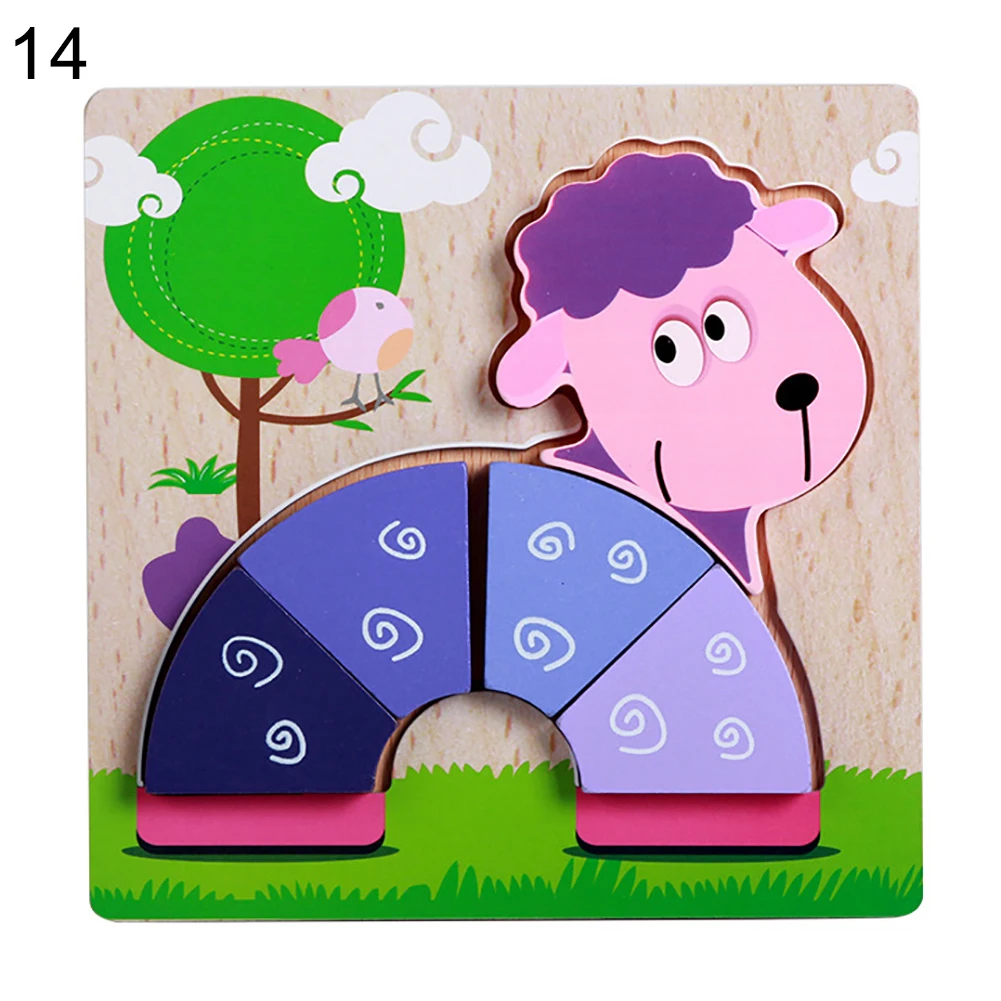 Мультфильм Медведь автомобиль животное деревянное 3D Chunkyed Настольная Игра-Головоломка Развивающие детские игрушки новинка