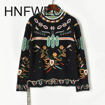 

Fashion Woman Sweater Autumn Winter New Thick Full Cardigans Loose Plus Size Embroidery Flower Knitted Sweater P021