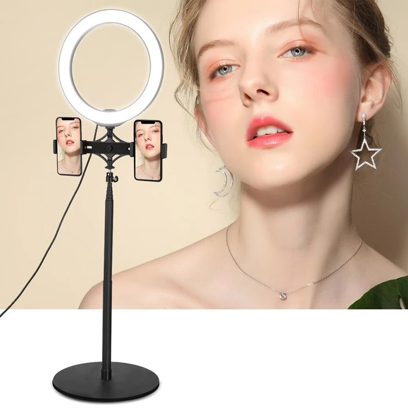 Настольный кронштейн PULUZ PKT3040 с круглым основанием 140 см + двойной для телефона в