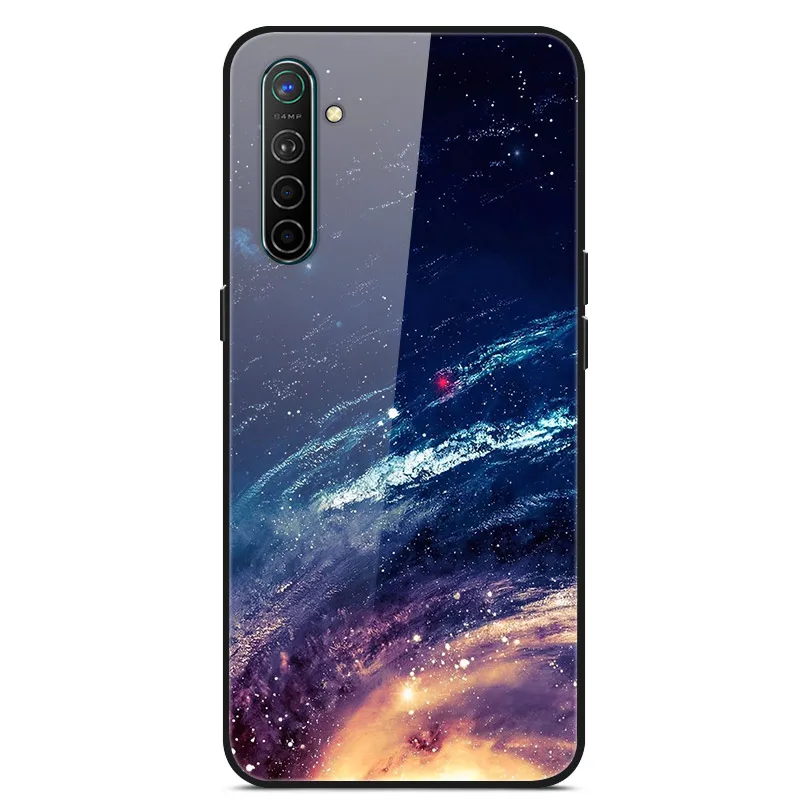 Арбузно-красный Чехол для Oppo Realme X2, чехол из закаленного твердого стекла для Oppo Realme XT X2 Pro, чехол, мягкий силиконовый бампер с принтом - Цвет: Арбузно-красный