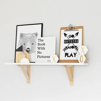 

Ins popular Nordic style simple triangle solid wood shelf children's room partition decorative wall shelf bookshelf