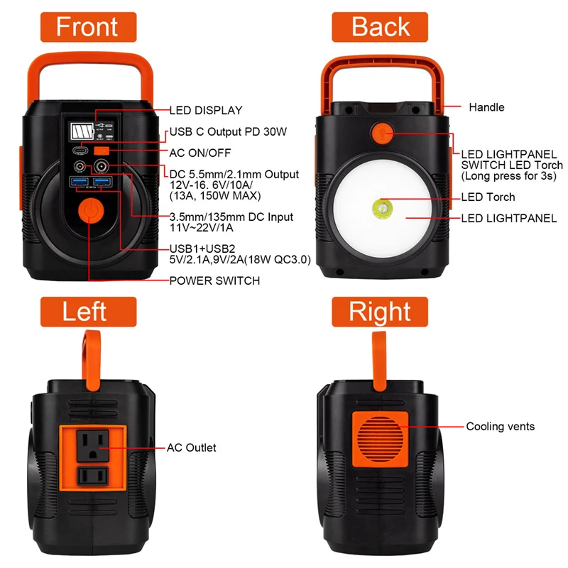 110V Outdoor Energy Power Supply Charging Portable Power Station Enikol 30000mAh 220V Solar Generator 100W for Camping Emergency