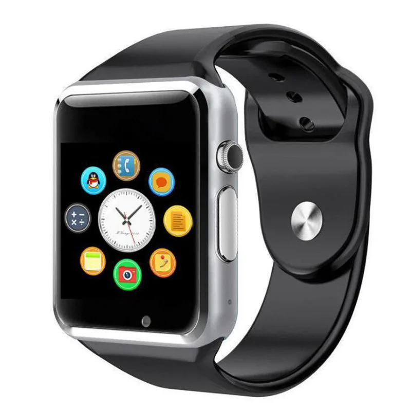 WristWatch Bluetooth Smart Watch Sport Pedometer Men Fashion With SIM Camera Smartwatch for Android HUAWEI not iWatch PK DZ09 - Цвет: black silver