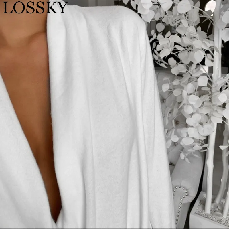 Женская Осенняя сексуальная белая черная блузка с глубоким вырезом, рубашка, повседневный глубокий v-образный вырез, длинный рукав, свитер с рюшами, рубашки для девушек, простые Осенние Топы